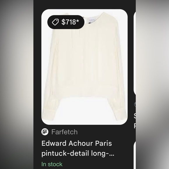 Retail $725 Edward Achour Paris Lace and Pleats White Blouse French Romantic Top - Picture 5 of 9